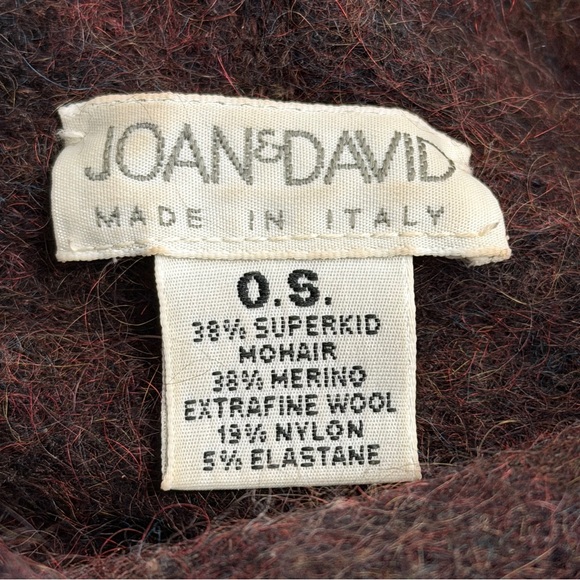 Joan & David Mohair Wool Blend Hooded Brown Sweater Women Medium Italy Hoodie - Picture 2 of 6